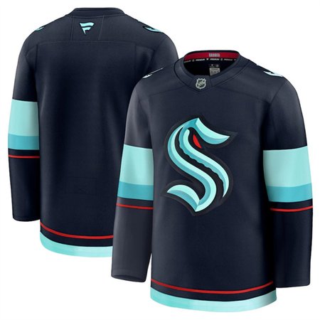 Men's Seattle Kraken Blank Navy 2024-25 Home Stitched Hockey Premium Jersey