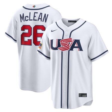 Youth USA Baseball #26 Nolan McLean White 2026 World Baseball Classic Home Stadium Jersey