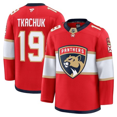 Men's Florida Panthers #19 Matthew Tkachuk Red Home Premium Player Jersey