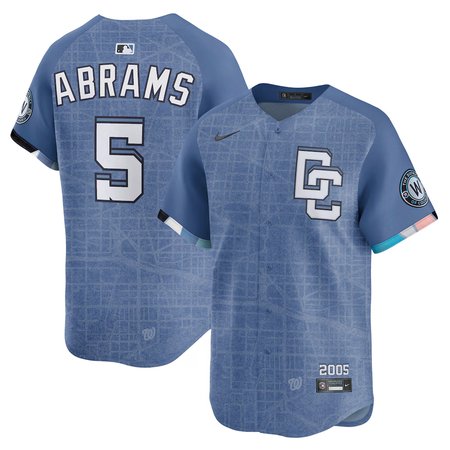 Men's Washington Nationals #5 CJ Abrams Blue 2025 City Connect Limited Jersey