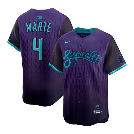 Men's Arizona Diamondbacks #4 Ketel Marte Purple 2025 City Connect Limited Player Jersey