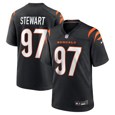 Men's Cincinnati Bengals #1 Shemar Stewart Black 2025 NFL Draft First Round Pick Game Jersey