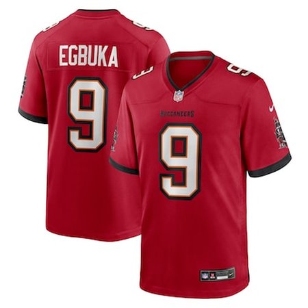 Men's Tampa Bay Buccaneers #1 Emeka Egbuka Red 2025 NFL Draft First Round Pick Game Jersey