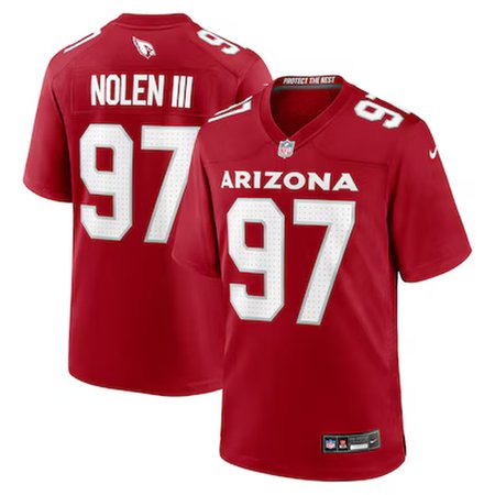 Men's Arizona Cardinals #1 Walter Nolen Cardinal 2025 NFL Draft First Round Pick Game Jersey