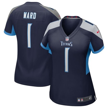 Women's Tennessee Titans #1 Cameron Ward Navy 2025 NFL Draft First Round Pick Alternate Game Jersey