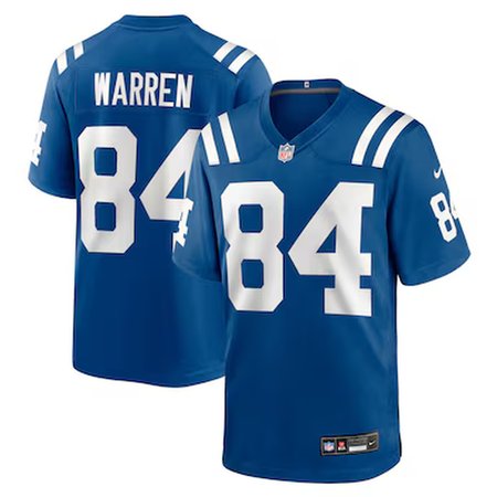Men's Indianapolis Colts #1 Tyler Warren Royal 2025 NFL Draft First Round Pick Game Jersey
