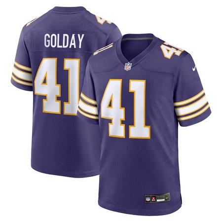 Men's Minnesota Vikings #41 Jake Golday Purple 2026 NFL Draft Game Jersey