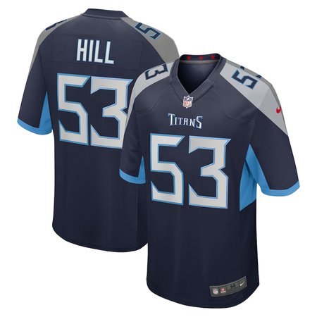 Men's Tennessee Titans #53 Anthony Hill Navy 2026 NFL Draft Game Jersey