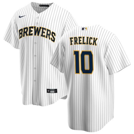Men's Milwaukee Brewers #10 Sal Frelick White Alternate Limited Jersey