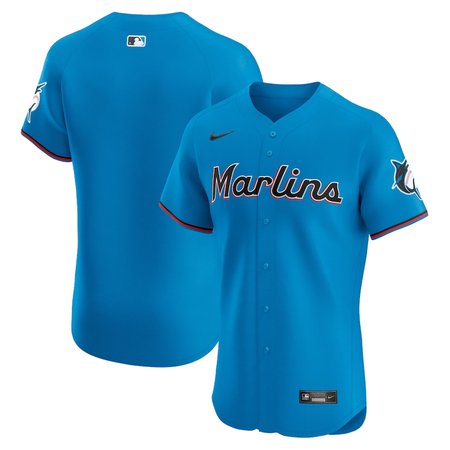 Men's Miami Marlins Blue Alternate Vapor Premier Elite Patch Jersey