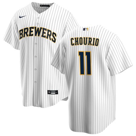 Men's Milwaukee Brewers #11 Jackson Chourio Cream Home Limited Player Jersey
