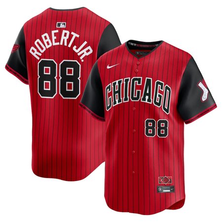 Men's Chicago White Sox #88 Luis Robert Jr. Red/Black 2025 City Connect Limited Player Jersey
