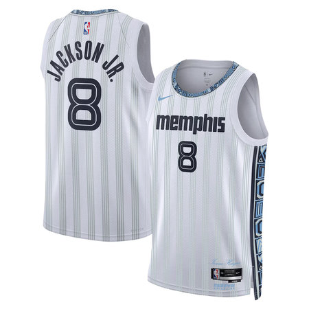 Men's Memphis Grizzlies #8 Jaren Jackson Jr. Nike White 2025/26 Swingman City Edition Jersey