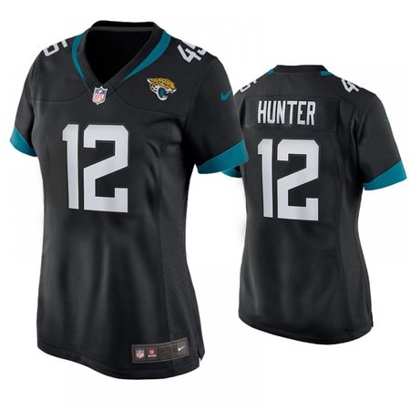 Women's Jacksonville Jaguars #12 Travis Hunter Black 2025 NFL Draft First Round Pick Alternate Game Player Jersey