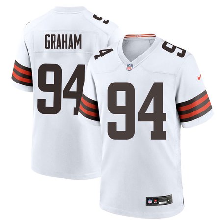 Men's Cleveland Browns #94 Mason Graham White 2025 NFL Draft First Round Pick Game Jersey