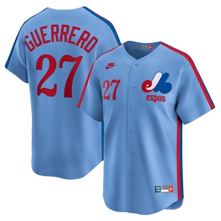Men's Montreal Expos #27 Vladimir Guerrero Nike Powder Blue Cooperstown Collection Limited Jersey