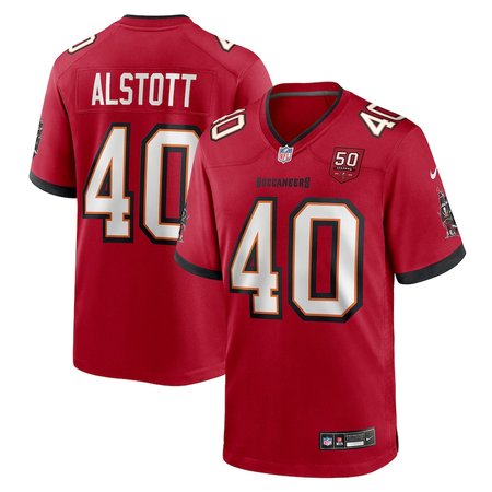 Men's Tampa Bay Buccaneers #40 Mike Alstott Red 50th Anniversary Game Jersey