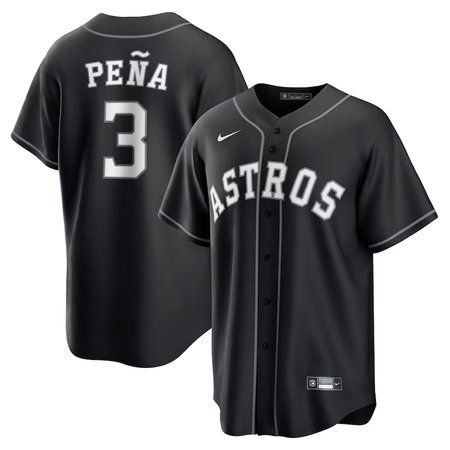 Men's Houston Astros #3 Jeremy Pena Black Lights Out Replica Player Jersey