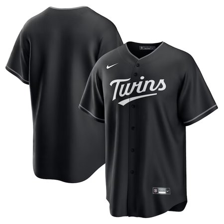 Men's Minnesota Twins Black Lights Out Replica Jersey