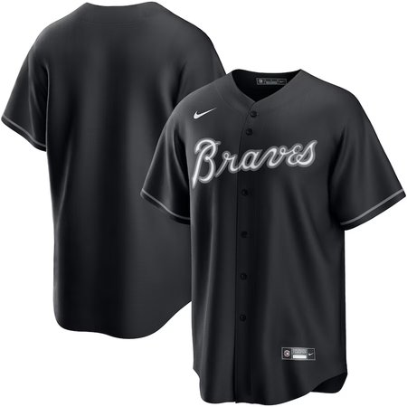 Men's Atlanta Braves Black Lights Out Replica Jersey
