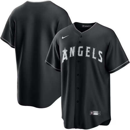 Men's Los Angeles Angels Black Lights Out Replica Jersey