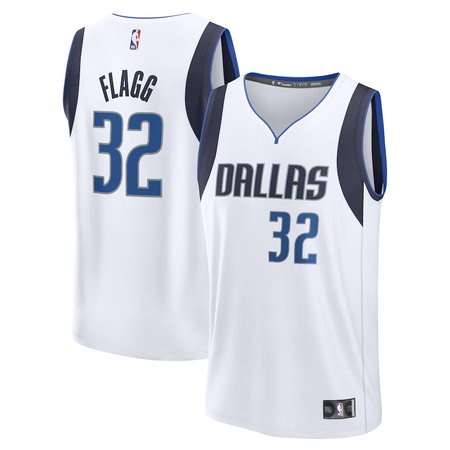 Men's Dallas Mavericks #32 Cooper Flagg White 2025 NBA Draft First Round Pick Fast Break Replica Association Edition Jersey