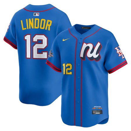Men's National League #12 Francisco Lindor Blue 2025 All-Star Edition Limited Player Jersey