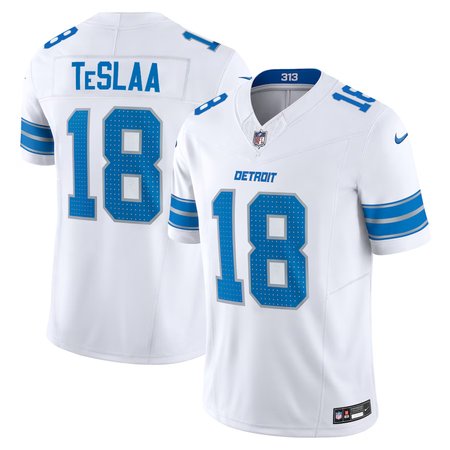Men's Detroit Lions #18 Isaac TeSlaa White F.U.S.E. Vapor Limited Stitched Jersey