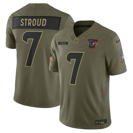 Men's Houston Texans #7 C.J. Stroud Olive 2025 Salute to Service Limited Jersey