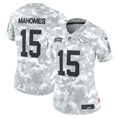 Women's Kansas City Chiefs Patrick Mahomes Arctic Camo 2024 Salute to Service Limited Jersey