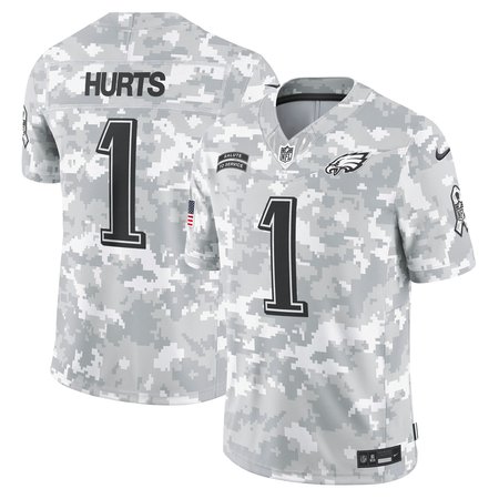 Men's Philadelphia Eagles Jalen Hurts Arctic Camo 2024 Salute to Service Limited Jersey