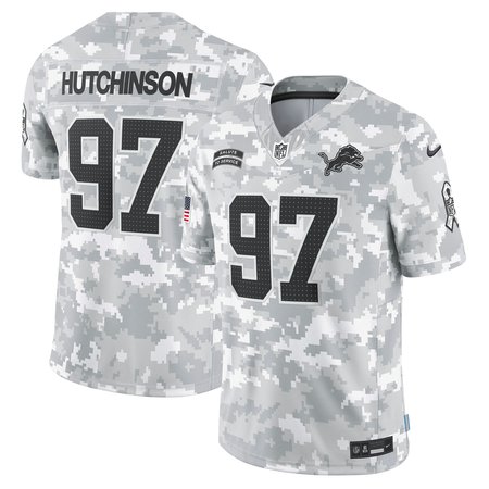 Men's Detroit Lions Aidan Hutchinson Arctic Camo 2024 Salute to Service Limited Jersey