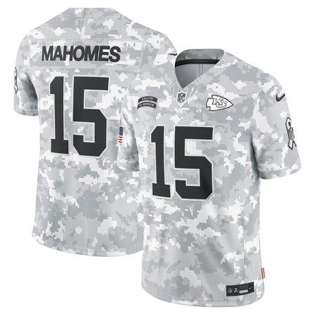 Men's Kansas City Chiefs Patrick Mahomes Arctic Camo 2024 Salute to Service Limited Jersey