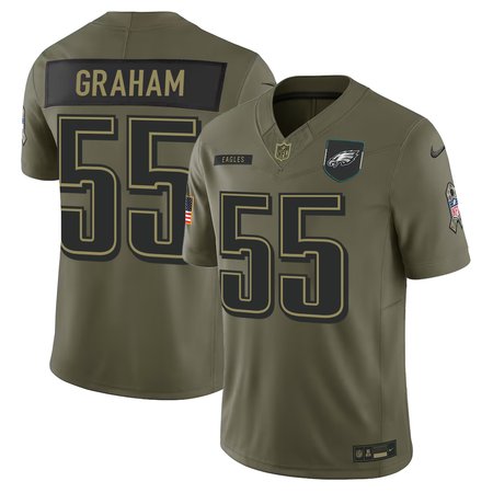 Men's Philadelphia Eagles #55 Brandon Graham Olive 2025 Salute to Service Retired Limited Jersey