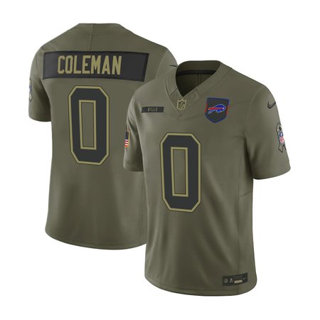 Men's Buffalo Bills #0 Keon Coleman Olive 2025 Salute to Service Retired Limited Jersey
