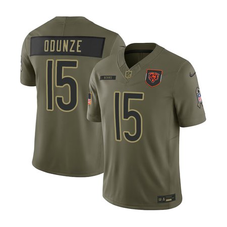Men's Chicago Bears #15 Rome Odunze Olive 2025 Salute to Service Retired Limited Jersey