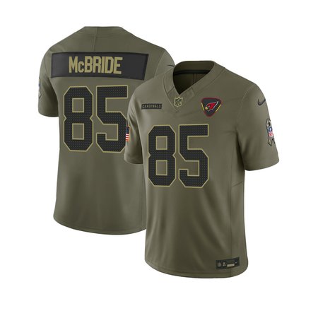 Men's Arizona Cardinals #85 Trey McBride Olive 2025 Salute to Service Retired Limited Jersey