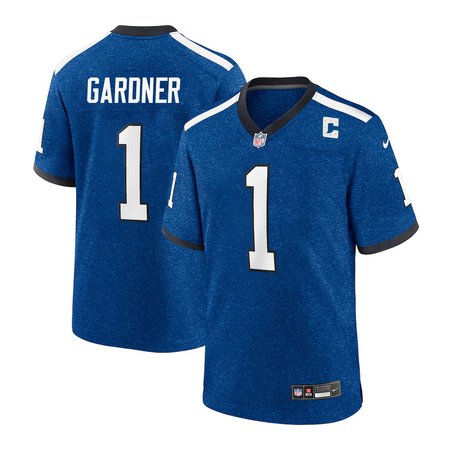 Men's Indianapolis Colts #1 Ahmad Sauce Gardner Royal Team Game Jersey