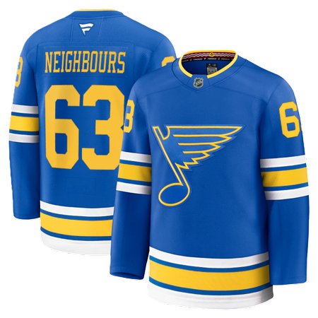 Men's St. Louis Blues #63 Jake Neighbours Blue Stitched NHL Jersey