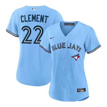 Women's Toronto Blue Jays #22 Ernie Clement Blue Home Replica Jersey