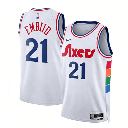 Unisex Philadelphia 76ers Joel Embiid White 2024/25 Swingman Player Jersey - City Edition