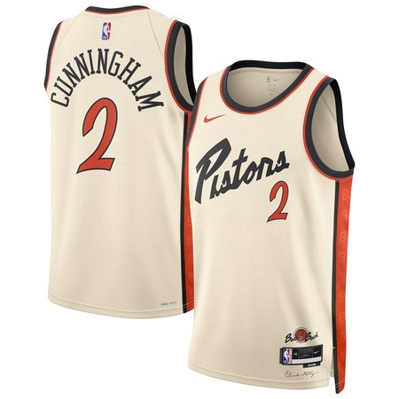 Men's Detroit Pistons #2 Cade Cunningham White 2024/25 Swingman Player City Edition Jersey