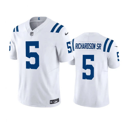 Men's Indianapolis Colts #5 Anthony Richardson Sr. White 2023 F.U.S.E Vapor Untouchable Stitched Football Jersey