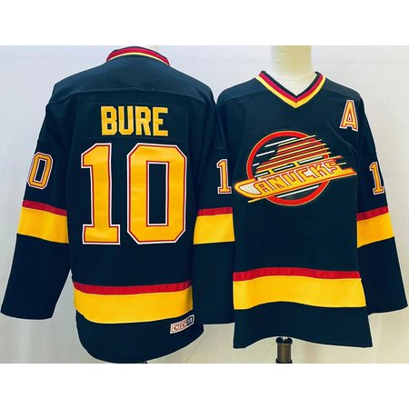 Canucks #10 Pavel Bure CCM Throwback Stitched Black NHL Jersey