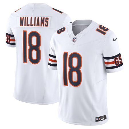 Men's Chicago Bears Caleb Williams White 2024 NFL Draft First Round Pick Player F.U.S.E. Vapor Untouchable Limited Stitched Football Jersey